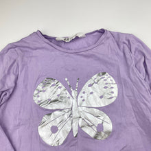 Load image into Gallery viewer, Girls H&amp;M, stretchy long sleeve tee / top, butterfly, EUC, size 7-8,  