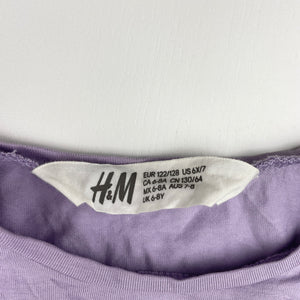 Girls H&M, stretchy long sleeve tee / top, butterfly, EUC, size 7-8,  
