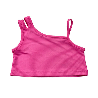 Girls SHEIN, pink stretchy cropped top, EUC, size 4,  