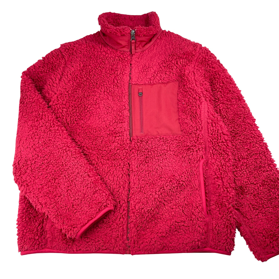 Unisex Uniqlo, red fleece zip up sweater, EUC, size 11-12,  