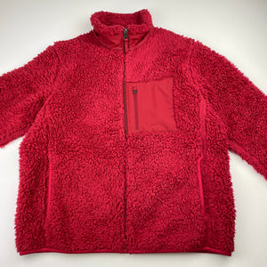 Unisex Uniqlo, red fleece zip up sweater, EUC, size 11-12,  