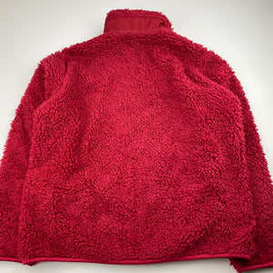 Unisex Uniqlo, red fleece zip up sweater, EUC, size 11-12,  
