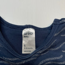 Load image into Gallery viewer, Boys Anko, blue &amp; white cotton romper, GUC, size 1,  