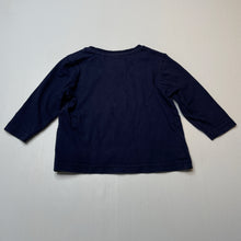 Load image into Gallery viewer, Unisex Favourites, navy organic cotton long sleeve top, GUC, size 1,  