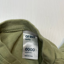 Load image into Gallery viewer, Unisex Anko, soft feel organic cotton zip coverall / romper, GUC, size 0000,  