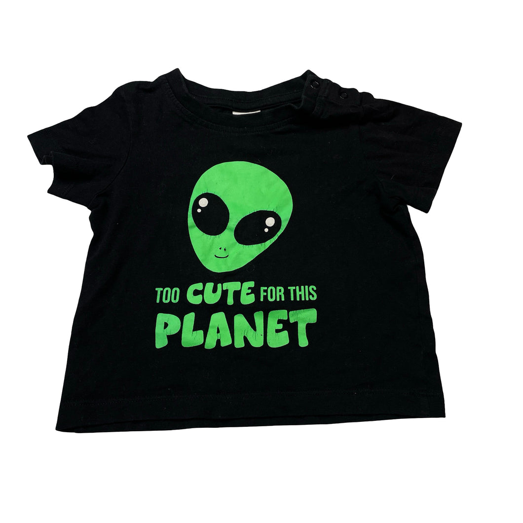 Unisex Baby Berry, black cotton tee / top, FUC, size 1,  