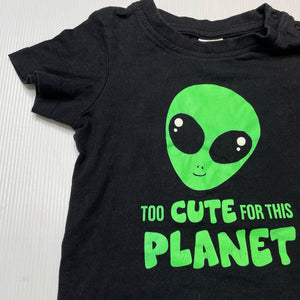 Unisex Baby Berry, black cotton tee / top, FUC, size 1,  