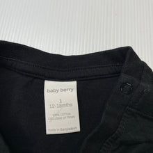 Load image into Gallery viewer, Unisex Baby Berry, black cotton tee / top, FUC, size 1,  