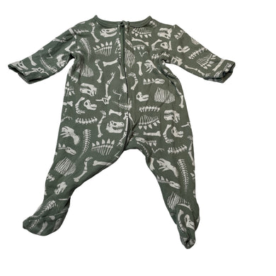 Boys Dymples, organic cotton zip coverall / romper, dinosaurs, FUC, size 000,  