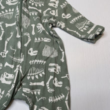 Load image into Gallery viewer, Boys Dymples, organic cotton zip coverall / romper, dinosaurs, FUC, size 000,  