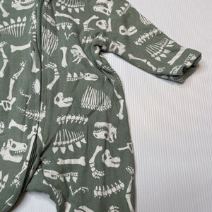 Boys Dymples, organic cotton zip coverall / romper, dinosaurs, FUC, size 000,  