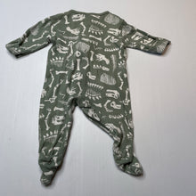 Load image into Gallery viewer, Boys Dymples, organic cotton zip coverall / romper, dinosaurs, FUC, size 000,  