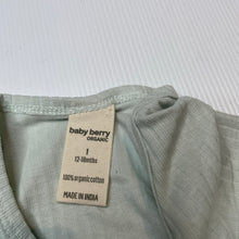 Load image into Gallery viewer, Unisex Baby Berry, ribbed organic cotton bodysuit / romper, GUC, size 1,  