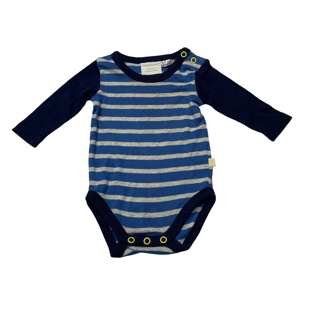 Boys Marquise, striped cotton bodysuit / romper, GUC, size 000,  