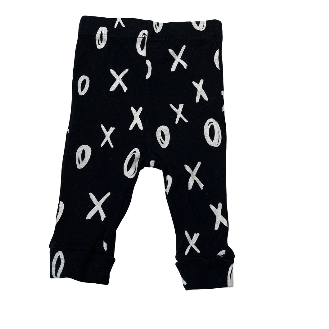 Unisex Dymples, black & white cotton leggings / bottoms, GUC, size 000,  