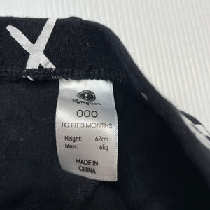 Unisex Dymples, black & white cotton leggings / bottoms, GUC, size 000,  