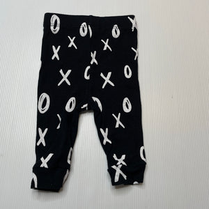 Unisex Dymples, black & white cotton leggings / bottoms, GUC, size 000,  