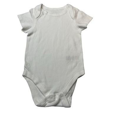 Unisex M&S, soft feel cotton bodysuit / romper, EUC, size 0,  
