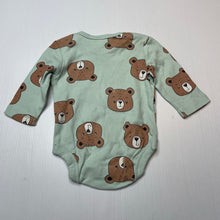 Load image into Gallery viewer, Unisex Baby Berry, cotton bodysuit / romper, bears, EUC, size 000,  