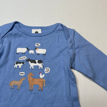 Load image into Gallery viewer, Unisex Dymples, organic cotton bodysuit / romper, farm animals, EUC, size 000,  