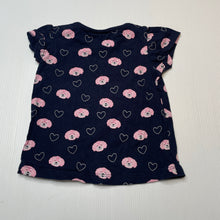 Load image into Gallery viewer, Girls Sprout, navy cotton tee / top, dogs, GUC, size 00,  