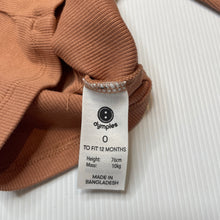 Load image into Gallery viewer, Unisex Dymples, stretchy organic cotton blend long sleeve top, EUC, size 0,  