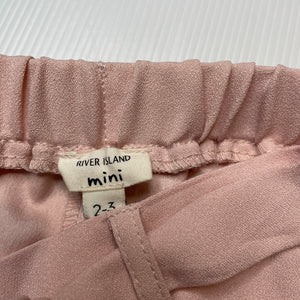 Girls RIVER ISLAND, pink lightweight shorts, elasticated, EUC, size 2-3,  