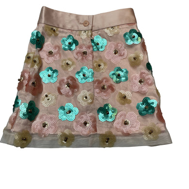 Girls Child by Petals Ink, Designer lined tulle & sequin flower skirt, L: 35.5cm, W: 28.5cm across, tiny mark back waistband, FUC, size 6,  