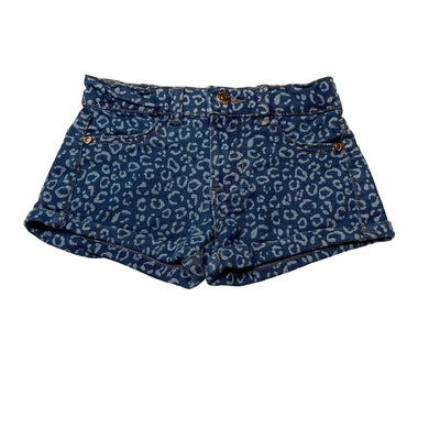 Girls VINCE CAMUTO, animal print denim shorts, adjustable, GUC, size 4,  