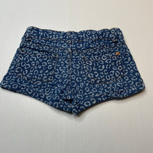 Load image into Gallery viewer, Girls VINCE CAMUTO, animal print denim shorts, adjustable, GUC, size 4,  