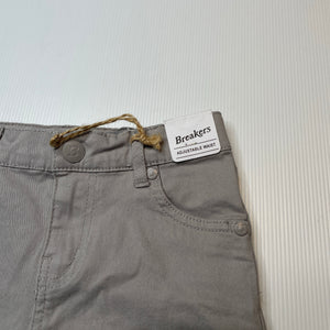 Boys Breakers, grey stretch cotton shorts, adjustable, NEW, size 4,  