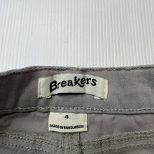 Load image into Gallery viewer, Boys Breakers, grey stretch cotton shorts, adjustable, NEW, size 4,  