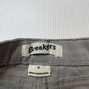 Boys Breakers, grey stretch cotton shorts, adjustable, NEW, size 4,  