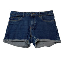 Load image into Gallery viewer, Girls Zara, blue stretch denim shorts, adjustable, GUC, size 11-12,  