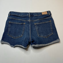 Load image into Gallery viewer, Girls Zara, blue stretch denim shorts, adjustable, GUC, size 11-12,  