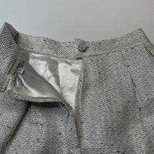 Load image into Gallery viewer, Girls Child by Petals Ink, Designer lined woven silver skirt, L: 40.5cm, W: 30.5cm across, EUC, size 10,  
