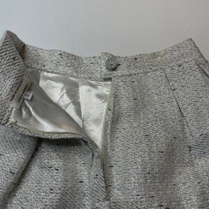 Girls Child by Petals Ink, Designer lined woven silver skirt, L: 40.5cm, W: 30.5cm across, EUC, size 10,  