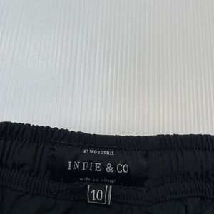 Boys Indie, black lightweight board shorts, elasticated, EUC, size 10,  