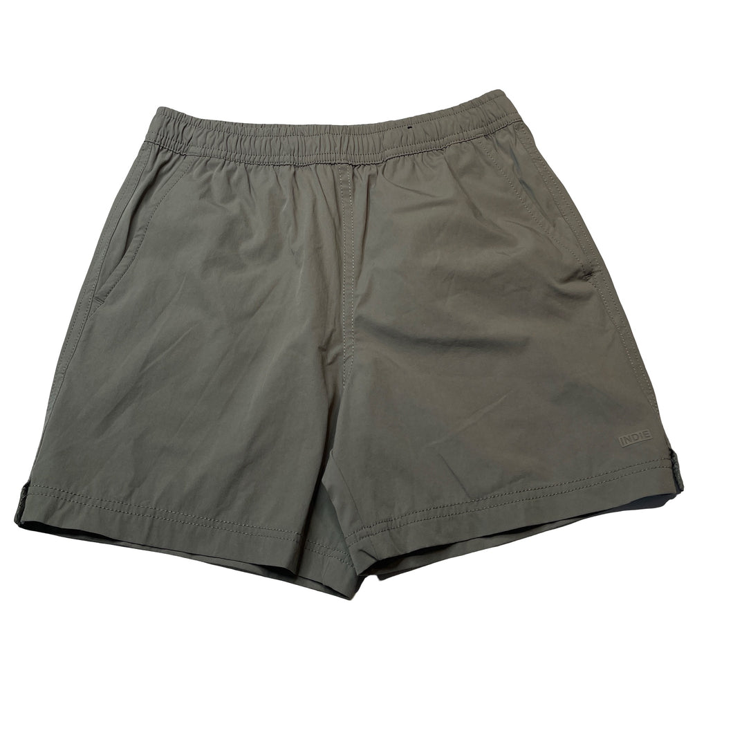 Boys Indie, khaki lightweight board shorts, elasticated, EUC, size 10,  