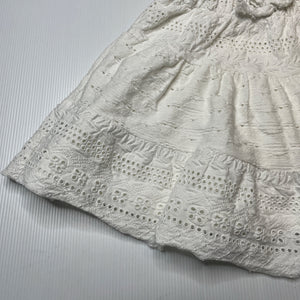 Girls Zara, lined broderie cotton skirt, elasticated, L: 31cm, EUC, size 10,  