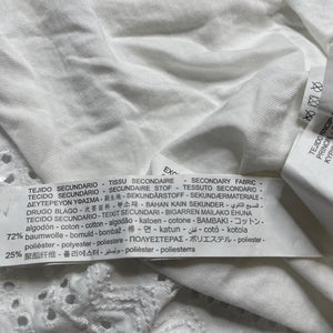 Girls Zara, lined broderie cotton skirt, elasticated, L: 31cm, EUC, size 10,  