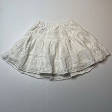 Load image into Gallery viewer, Girls Zara, lined broderie cotton skirt, elasticated, L: 31cm, EUC, size 10,  
