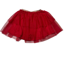 Load image into Gallery viewer, Girls Anko, lined red tulle &amp; gold glitter skirt, elasticated, L: 30cm, FUC, size 5,  