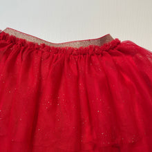 Load image into Gallery viewer, Girls Anko, lined red tulle &amp; gold glitter skirt, elasticated, L: 30cm, FUC, size 5,  
