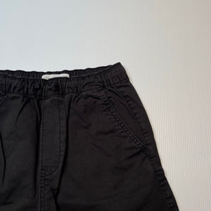 Boys Zara, black stretch cotton shorts, elasticated, GUC, size 7,  