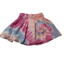 Load image into Gallery viewer, Girls Ghanda, colourful tie dyed crinkle cotton skirt, elasticated, L: 28.5cm, GUC, size 5-6,  