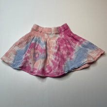 Load image into Gallery viewer, Girls Ghanda, colourful tie dyed crinkle cotton skirt, elasticated, L: 28.5cm, GUC, size 5-6,  
