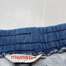 Load image into Gallery viewer, Girls Munster, blue knit denim shorts, elasticated, FUC, size 7,  