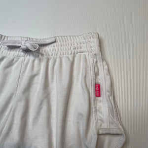 Girls PINK PINK, white lightweight soft feel shorts, elasticated, no size, W: 31cm across unstretched, EUC, size 12,  