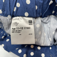 Load image into Gallery viewer, Girls Uniqlo, lightweight cotton shorts, elasticated, GUC, size 11-12,  